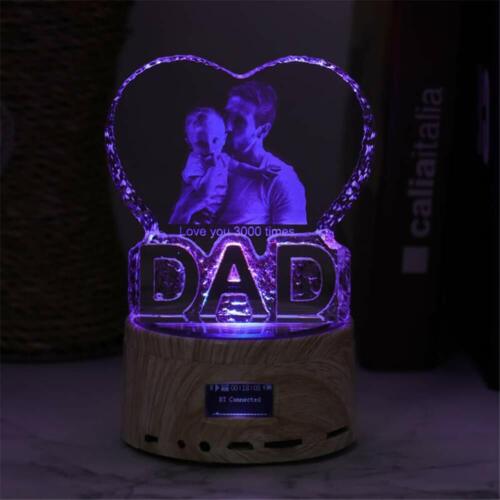Personalized Photo Custom Picture Crystal Bluetooth Colorful Music Night Light