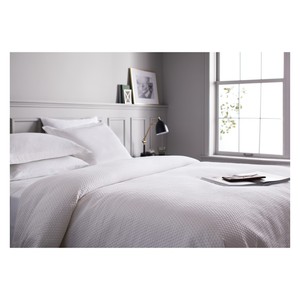 Full Queen Size Fieldcrest Matelasse Duvet Cover Set White