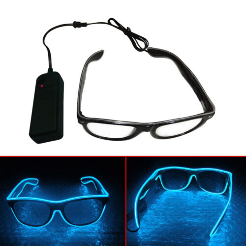 EL Wire DEL Light Up Obturateur en forme de lunettes pour Rave Fête Costumée leuchtbrille