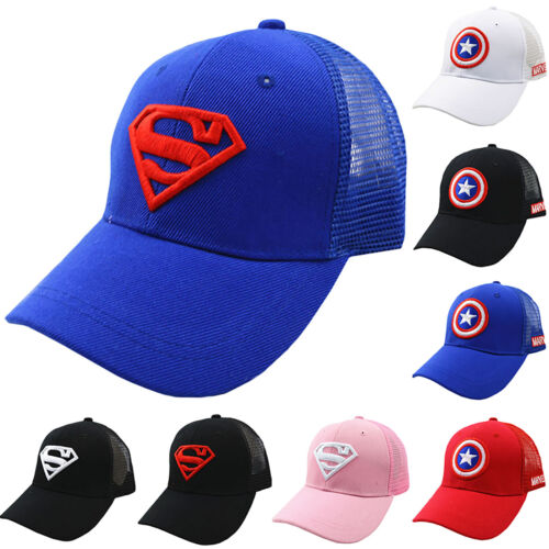 Children School Baseball Cap Boy Girl Adjustable Snapback Kids Nave Hat Superman