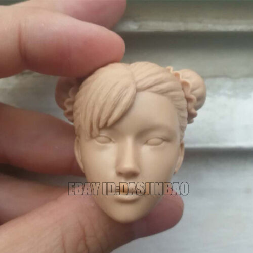Unpainted 1//6 Chun-Li Resin Beauty Girl Head Figure Model Kit Unassembled GK