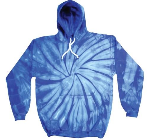 L L//Sleeve 80/% Cotton Colortone Tie Dye Hooded Sweatshirt Royal Blue Youth XS