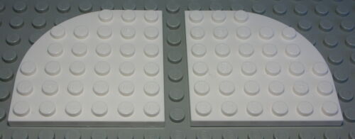 2077 Lego Platte Ecke abgerundet 6x6 Weiss 2 Stück 