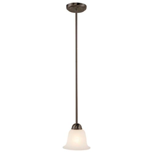 Bel Air Lighting Aspen 1-Light Rubbed Oil Bronze Pendant with Frosted Shade