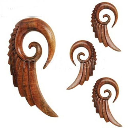 Details about   PAIR-Tapers Hangers Wood Sono Swan Wing 05mm/4 Gauge Body Jewelry 