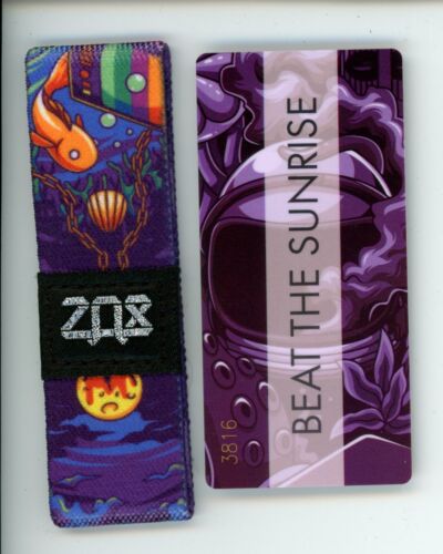 ZOX Silver Strap BEAT THE SUNRISE Wristband with Card Reversible