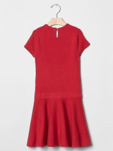 GAP Kids Girl Red Ribbed Fit & Flare Sweater Dress Drop Waist XS L 4 5 10 NWT$45 