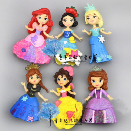 2018 Popular Disney Princess Action Figures Doll Playset Toy Cake Topper Decor