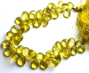 175-CT-8-Super-Quality-Lemon-Quartz-Faceted-PEAR-SHAPE-BEADS-SHAPE-11-12-MM