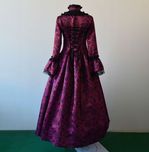 Women Medieval Gothic Retro Dress Victorian Cosplay Steampunk Ball Gown Dresses 