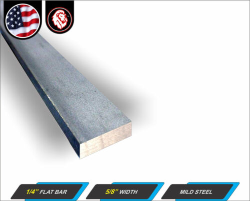 Metal Stock 3-ft 1//4/" x 5//8/" Steel Flat Bar 36/" Long Plain Finish