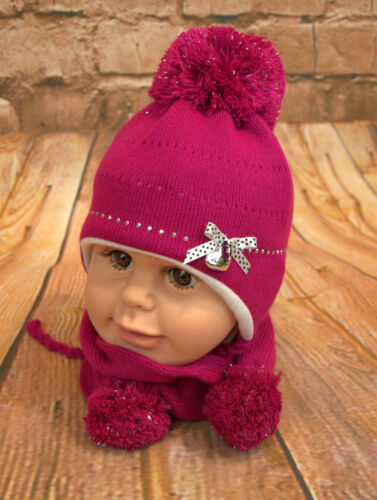 2er-set hiver bonnet écharpe babymütze Enfants Casquette Bonnet pompon Bonnet taille 40-42