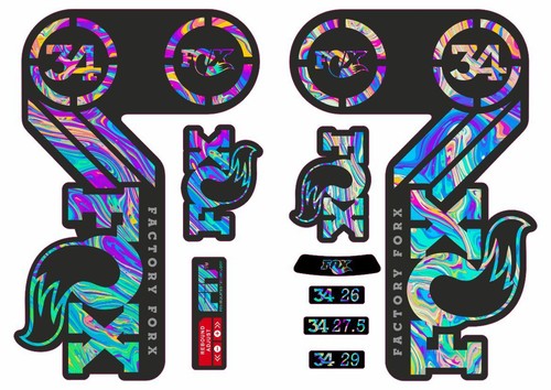 FOX 34 Heritage 2015 Fork Suspension Factory Decal Sticker Adhesive Oil Slick 1
