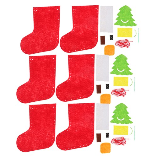 3 Sets Pine Tree Stocking Felt Applique Kit DIY Felt Material Christmas Gift