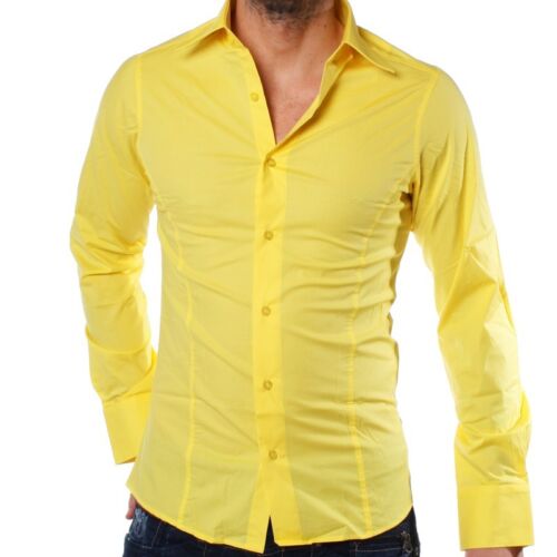 Freizeithemden Shirts Kleidung Accessoires Redbridge Business Party Herren Hemd Langarm R 2111 Gelb