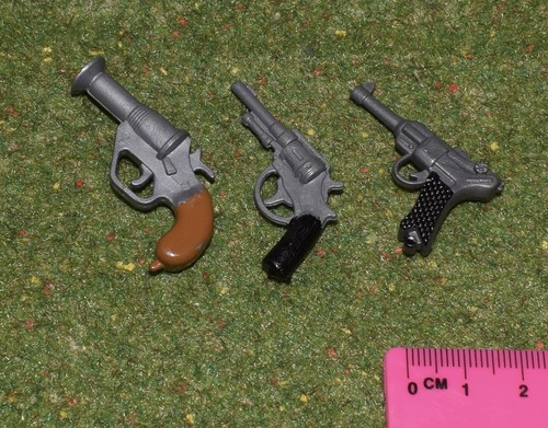 SOME STYLES COLOURS MAY VARY VINTAGE ACTION MAN 40th LOOSE GUNS x 3
