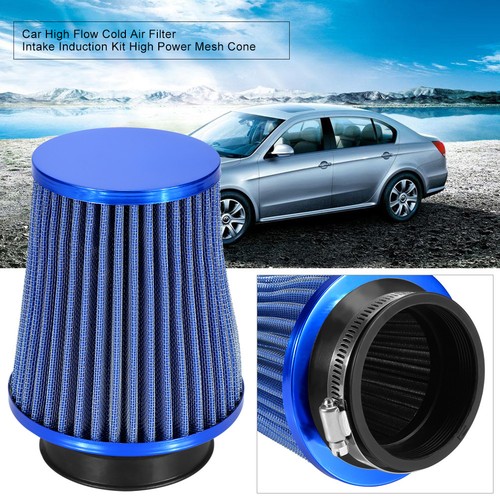 High Flow Round Tapered Universal Air Intake Cone Filter Chrome Car//Truck//SUV