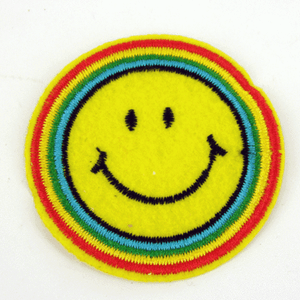 Gay Pride Rainbow Round Smiley face Smiler Iron on Patch Bags Jeans Clothes