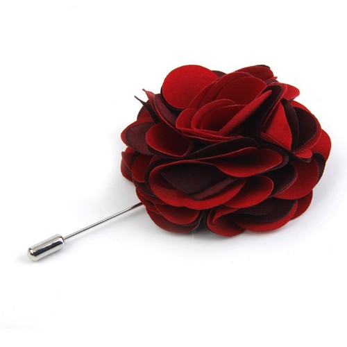 2Pcs Hommes Tissu Rose Fleur Revers Broche Bâton Boutonnière Broche pour