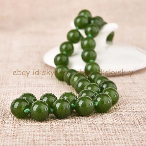 Perfect 6//8//10mm Brazilian Green Jade Gemstones Round Beads Necklace 18-50‘’AAA