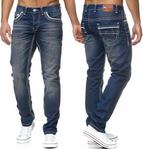 Amica Hommes Jeans Pantalon Used Streetwear Look Skinny Pant épaisseur coutures bleu 9580 