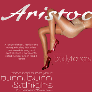 Aristoc Bodytoners 15 Denier Tum Bum /& Thigh Control Tights Black Nude Illusion