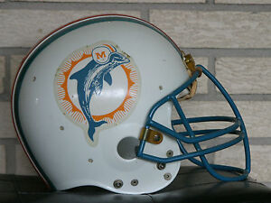 Original Game Used NFL Miami Dolphins Helmet Late 1970 &#39;s or Early 1980 &#39;s RARE | eBay