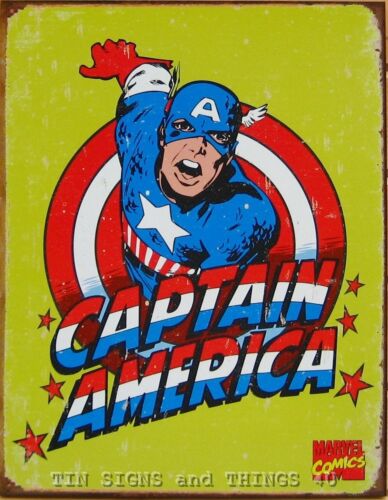 Retro Captain America TIN SIGN metal poster home wall decor marvel comics 1440 