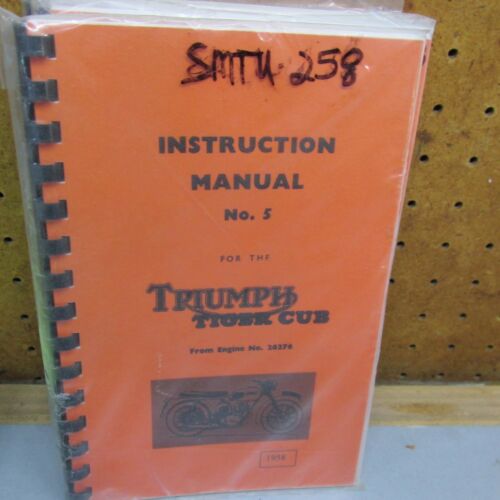 26276 Cat 5 TRIUMPH Tiger Cub T20 Instruction Owners Manual Book 1958 from eng