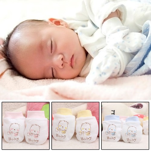 Baby Infant Anti-scratch Cotton Mittens Gloves Handguard 0-6 Months Kid N haji