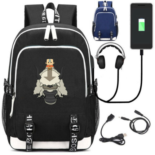 Avatar The Last Airbender Canvas Backpack School bag USB Charge laptop bags
