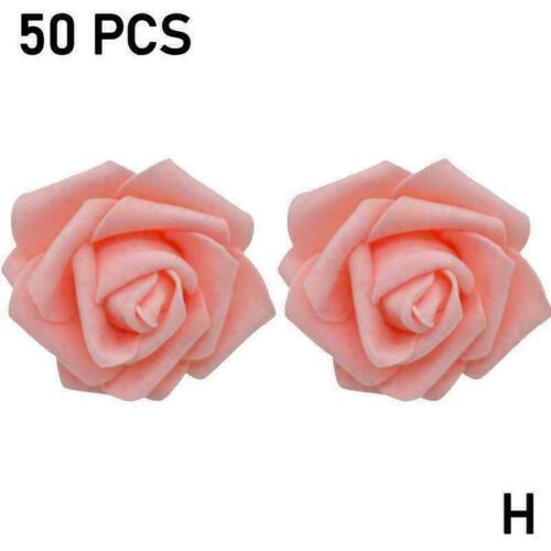 50Pcs//Set 7CM Large Artificial Flowers Foam Rose Heads Gift Party Decor U4T2