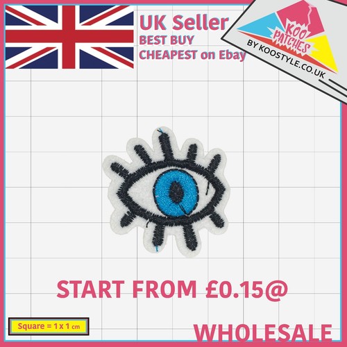 Small Blue Eye Wholesale Embroidery Applique Patches Sew Iron Badge Iron on