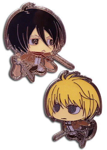 Attack On Titan Mikasa & Armin Metal Anime Pin Set GE-50710 