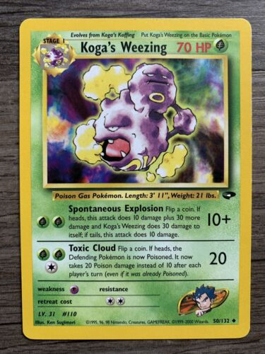 Koga's Weezing 50/132 Gym Challenge Set UNCOMMON Pokemon Card 