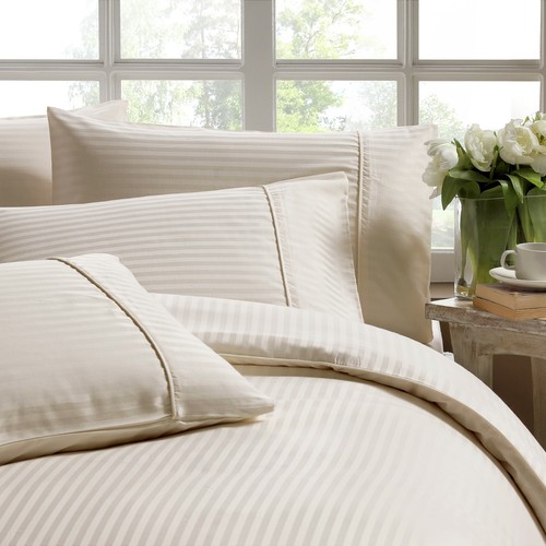 Duvet Cover Set Satin Stripe Bed Set with Pillow Case 300 Thread Count