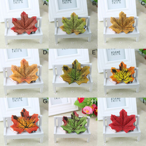 100pcs Artificial Autumn Maple Leaves Mixed Colored Maple Leaf Fake Leaves