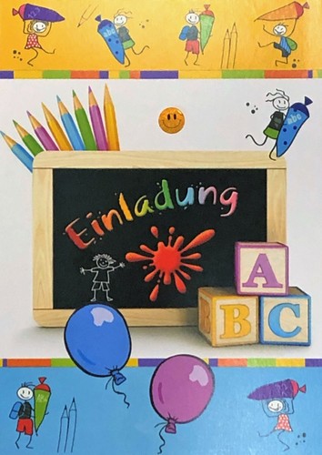 Feste Besondere Anlasse Schultag Einladungskarten Einschulung Motiv Tafel Einladung Schulanfang 1 Mobel Wohnen Raizlatina Com Br