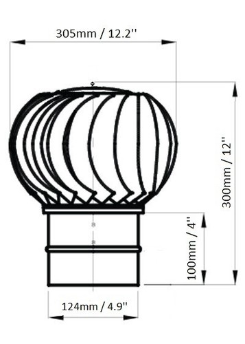 Rotating Wind Spinning Cap Vent Top Cover CHIMNEY SPINNER COWL Stainless Steel