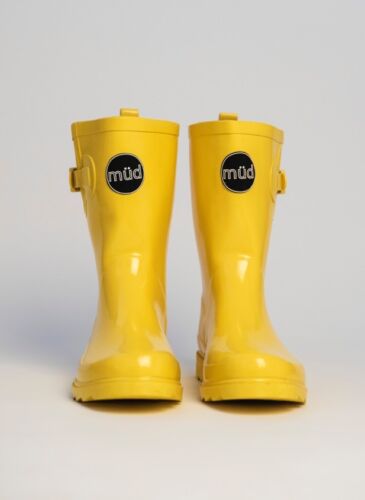 Müd Designer Wellington Boots-Jaune Cheville Bottillons en caoutchouc