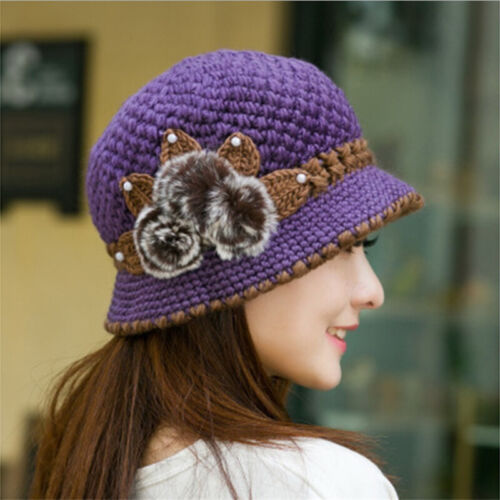 Women Girls Slouch Baggy Beanie Hat Winter Warm Soft Knit Wool Crochet Beret Ski