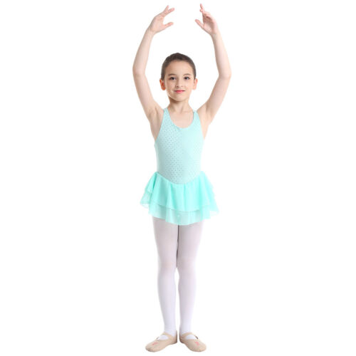 Details about   Girls Kids Ballet Dress Gym Dance Leotard Roller Skating Skirt Dancewear Costume 