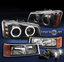 SILVERADO CCFL HALO LED BLACK//AMBER PROJECTOR HEAD LIGHT+BUMPER+8K HID KIT 2003