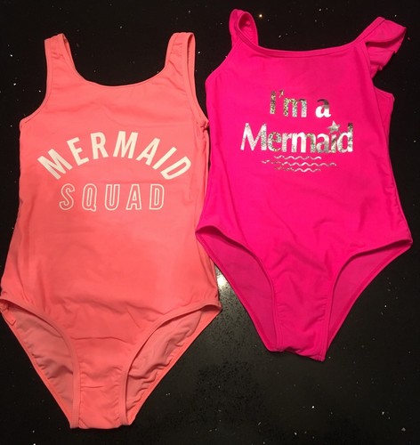 MERMAID SQUAD I/'M A MERMAID Swimming Costume Swim Suit Girls Primark VARIOUS SZ