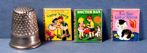 Dollhouse Miniature 1:12  6 Little Golden Books Classic Covers nursery book toy 