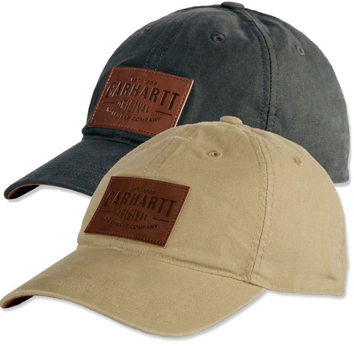 Carhartt Mens Rigby Stretch Fit Leather Patch Baseball Cap