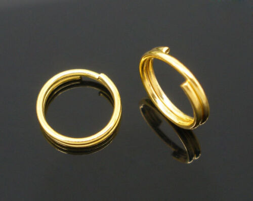 400 GOLD PLATED DOUBLE LOOP SPLIT RINGS 8mm-0.7mm CHARMS~PENDANTS~SEWING UK 46A 