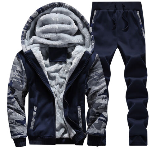 Mens Winter Tracksuit Set Hoodies Sweatshirts Pants Sports Joggers Outwear Suit 