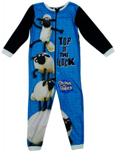 Garçons Shaun le mouton haut du troupeau Fleece Zip Sleepsuit Ange 3 To 6 ans 