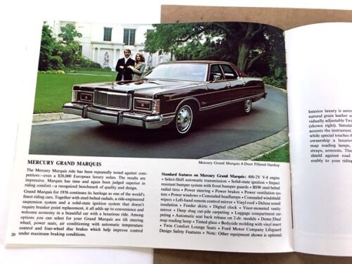 1976 Lincoln Mercury Sales Brochure Marquis Montego Capri Mark IV Continental 